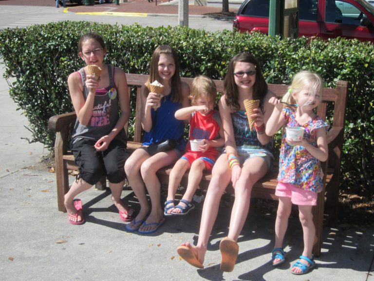 Kids Eating Ice Cream in Celebration Florida