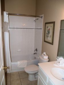 Master ensuite bathroom in condo Bahama Bay Resort Orlando Florida